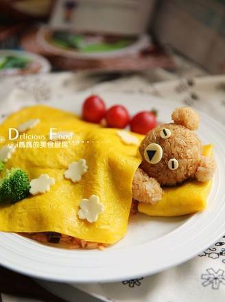 Cute Bear Omelet Rice recipe
