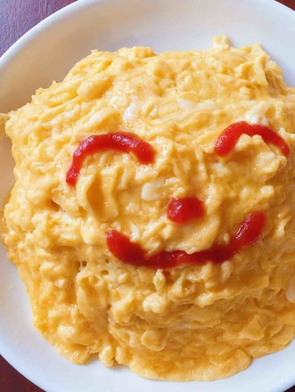 Smiley Cheese Omelet Rice recipe