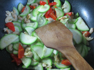 Fried Zucchini with Red Pepper recipe