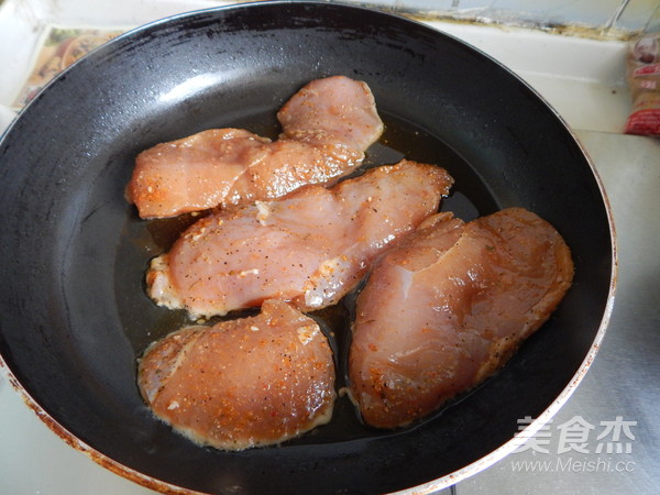 Fried Chicken Chop with Steak Sauce recipe
