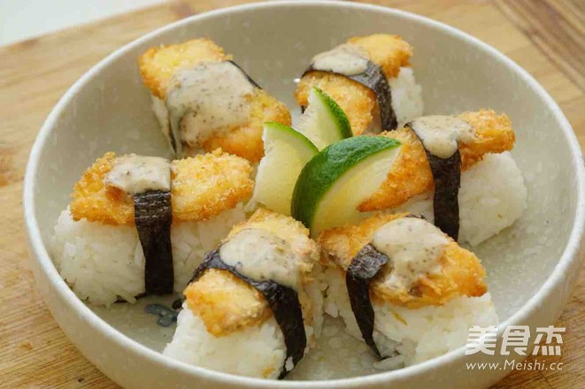 Fried Salmon Sushi recipe