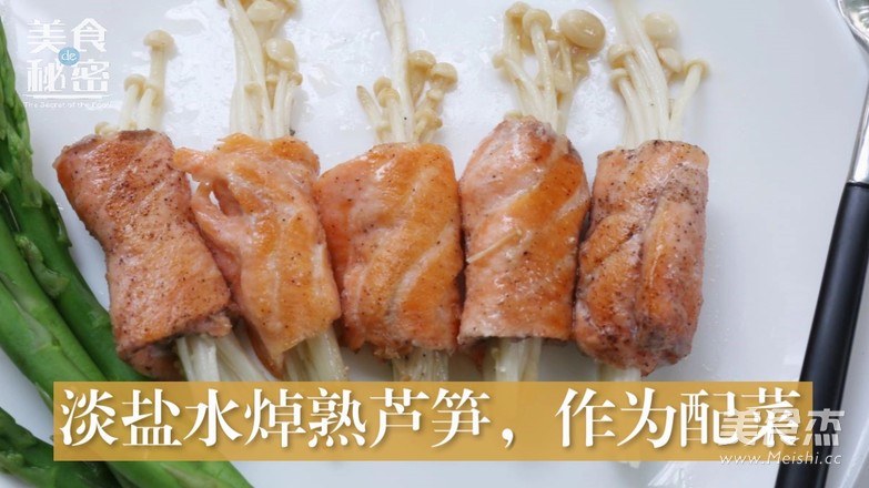 Salmon and Enoki Mushroom Roll recipe