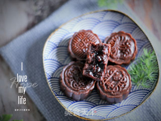 Chocolate Flowing Heart Mooncake recipe