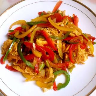 Fried Egg with Bell Pepper recipe