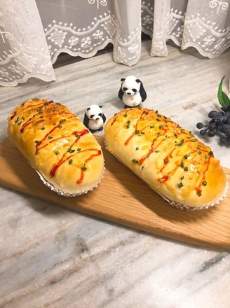 Beef Sausage Buns with Scallions and Cheese recipe