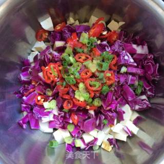 Purple Cabbage Mixed with Dried Bean Curd recipe