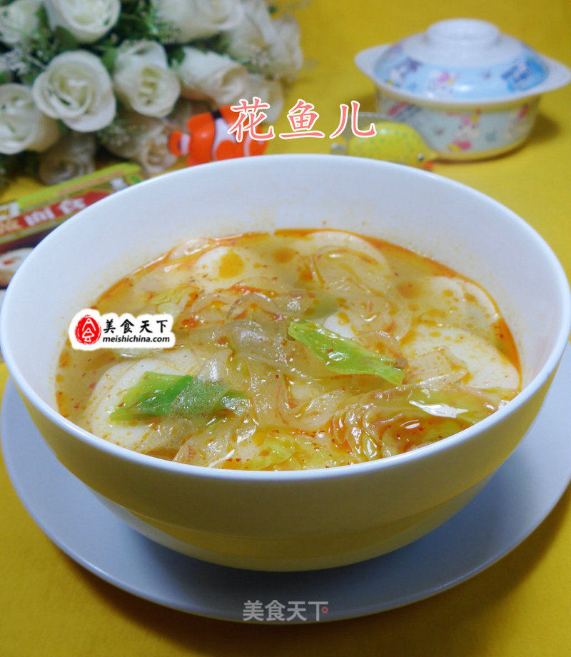 Rice Cake Soup with Beef Sauce and Cabbage Fenpi recipe