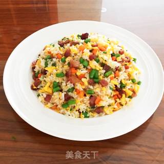 Fried Rice with Sausage and Beans recipe