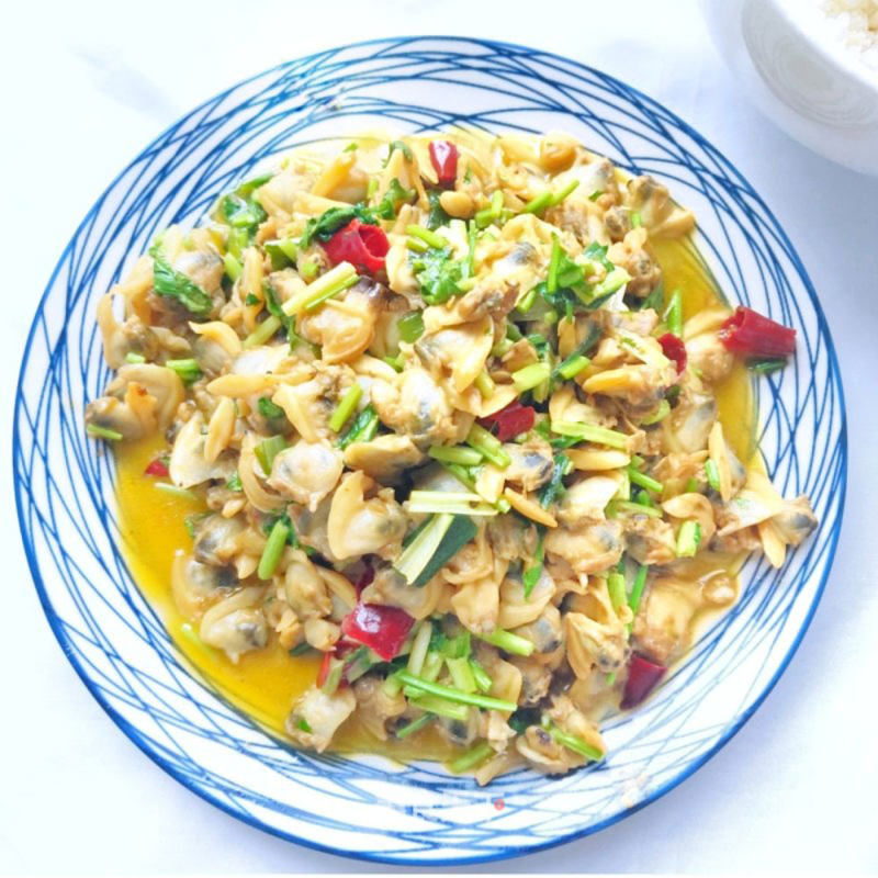 Stir-fried Clams with Simple and Rice recipe