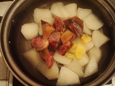 Radish Soup with Cured Duck Legs recipe