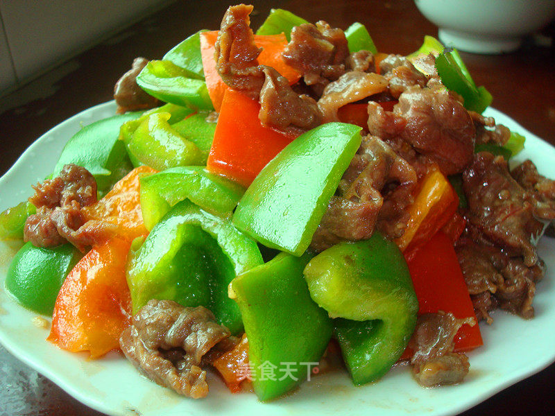 Stir-fried Beef with Bell Pepper recipe