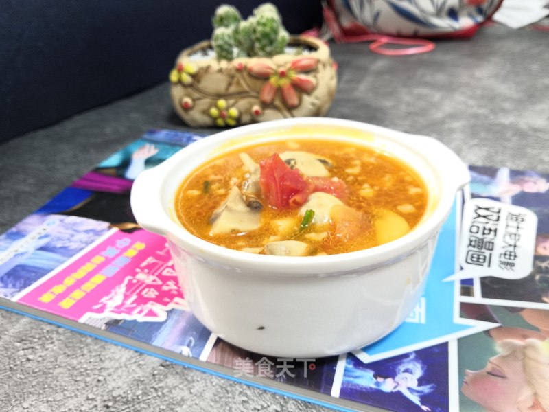 Mushroom Tomato Soup with Minced Meat recipe