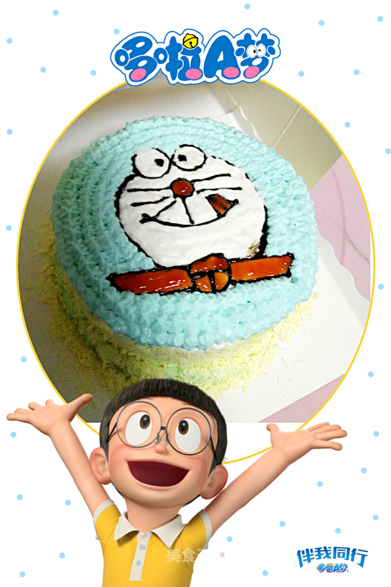 #柏翠大赛# Doraemon Cream Cake recipe