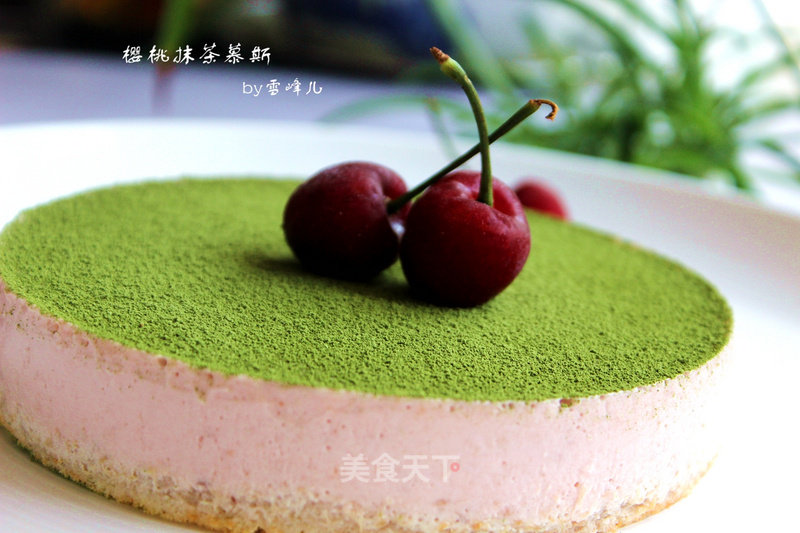 #aca烤明星大赛# Cherry Matcha Mousse recipe