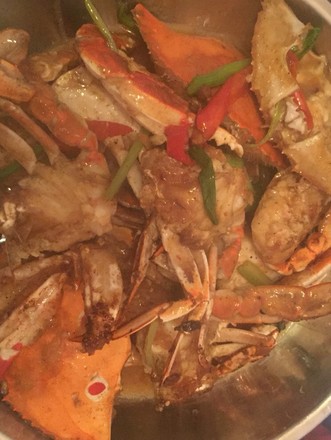 Fried Crab with Ginger and Spring Onion recipe