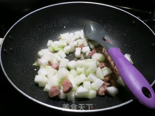 Diced Pork with Scallion and Winter Melon recipe