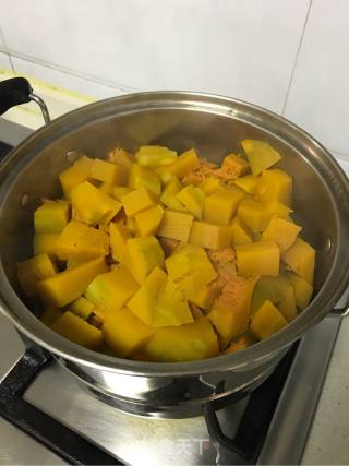 Pumpkin Taro Balls with Coconut Sago recipe