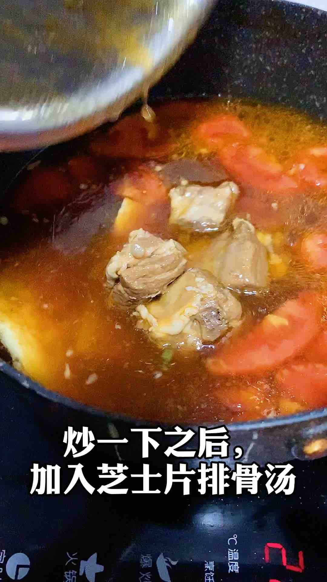 Tomato and Egg Pork Ribs Noodle Soup recipe
