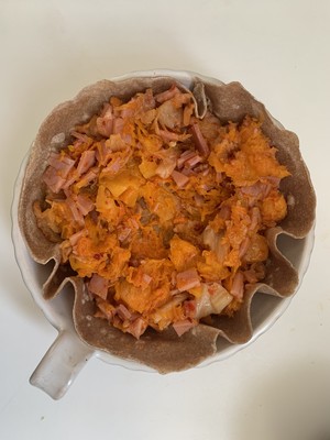 Spicy Cabbage Pumpkin Ham Deep-dish Burrito Pizza [healthy One Pot End] recipe