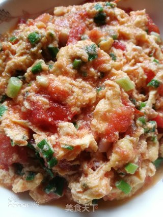 Stir-fried Tomato with Chopped Green Onion and Egg recipe