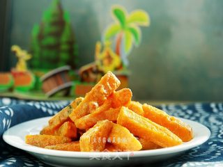 Baked Pumpkin with Salted Egg Yolk recipe