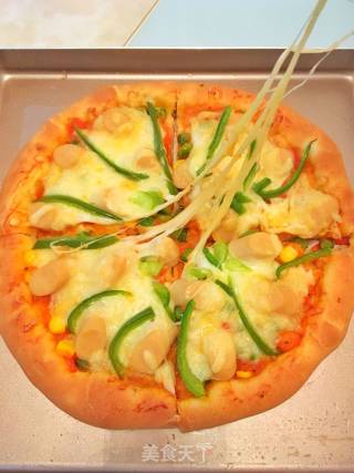 #trust之美#pizza with Green Pepper Chicken Sausage recipe