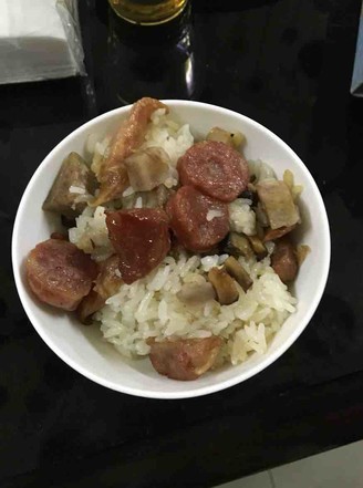 Braised Rice with Taro, Shiitake and Sausage