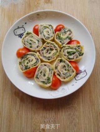 Hibiscus Chive Roulade recipe