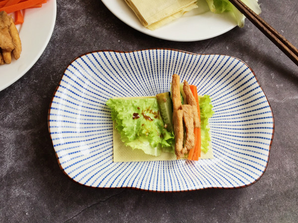 Tofu Skin Lettuce Chicken Wraps recipe