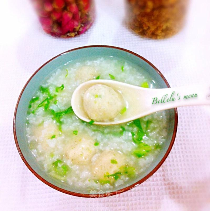 Green Vegetable Chicken Ball Congee recipe