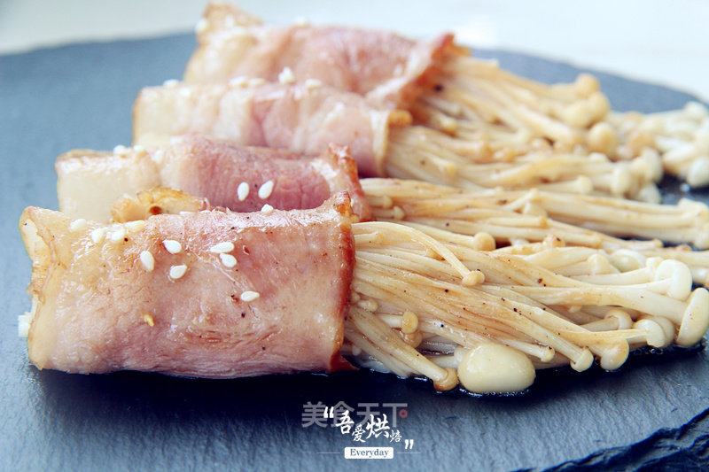 Bacon Enoki Mushroom Roll recipe