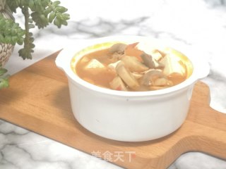 White Mushroom Tofu Soup recipe