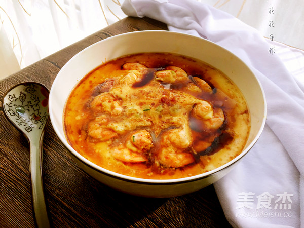 Shrimp, Seasonal Vegetable and Egg Soup recipe