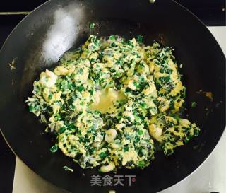Scrambled Eggs with Leek and Shrimp recipe