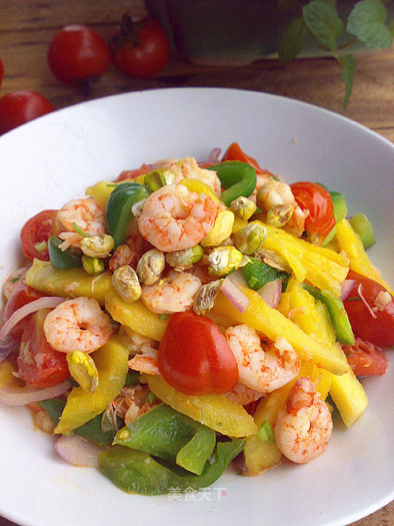 Braised Shrimp with Fresh Fruit recipe