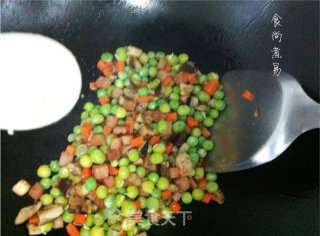 Peas, Ham and Diced Mushrooms recipe