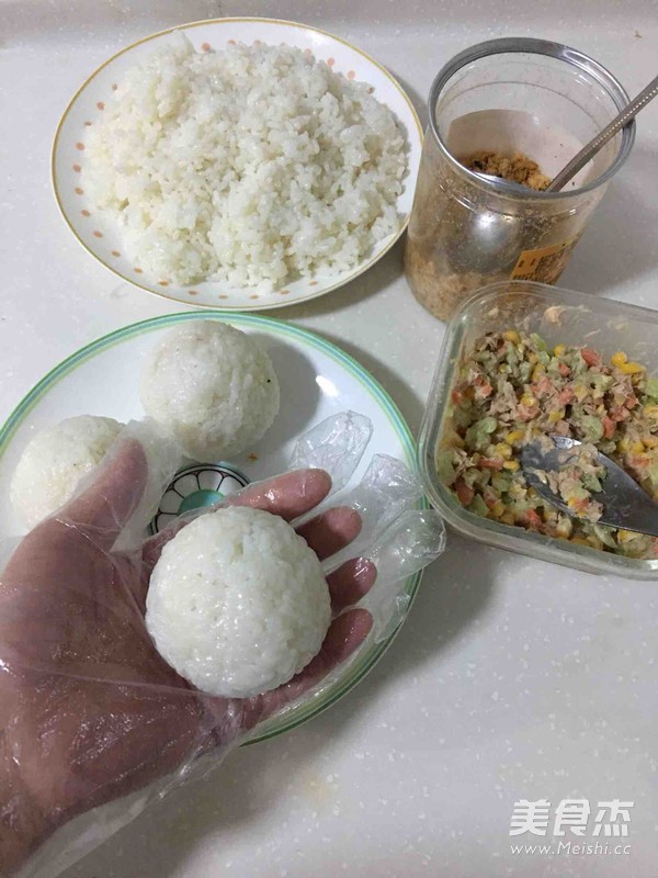 Tuna Pork Floss Rice Ball recipe