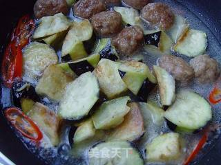 Meatballs and Eggplant Claypot recipe
