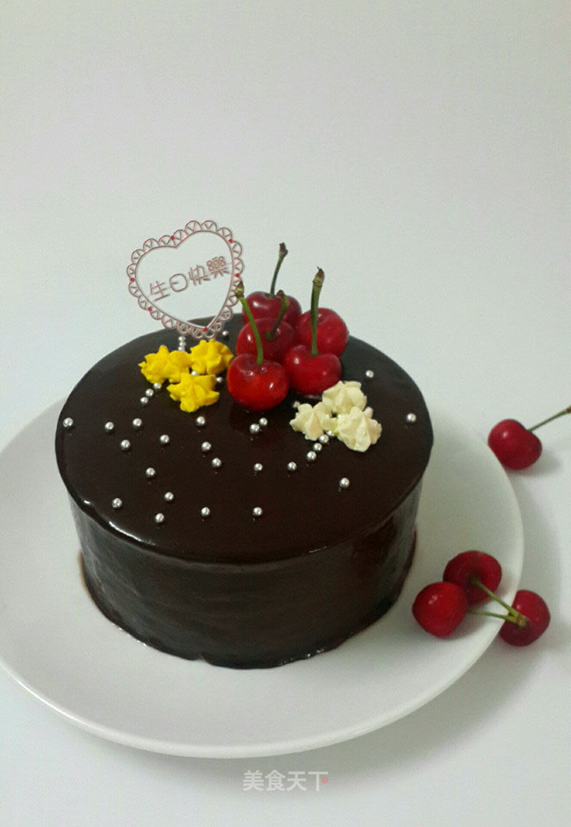 #aca烤明星大赛#chocolate Mirror Glaze Cake recipe