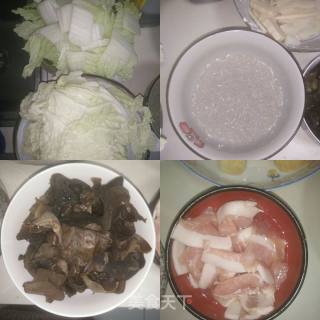 Old Kitchen Dishes: Chinese Cabbage and Fungus Pork Belly Noodles recipe