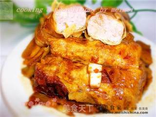 Home Cooking @@爱上红烧~~ Braised Yuba Stuffed with Pork recipe