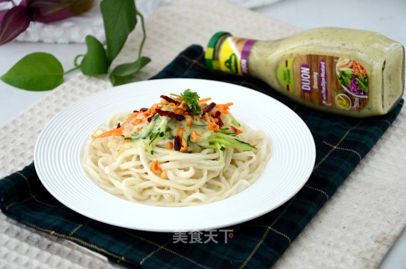 Cold Noodles with Mustard Salad Dressing recipe