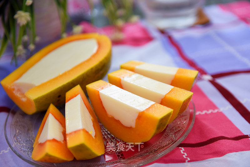 Simple Casual Dessert-papaya Milk Jelly recipe
