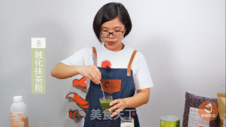 A Touch of Golden Sweet Potato Milk Tea with Matcha recipe