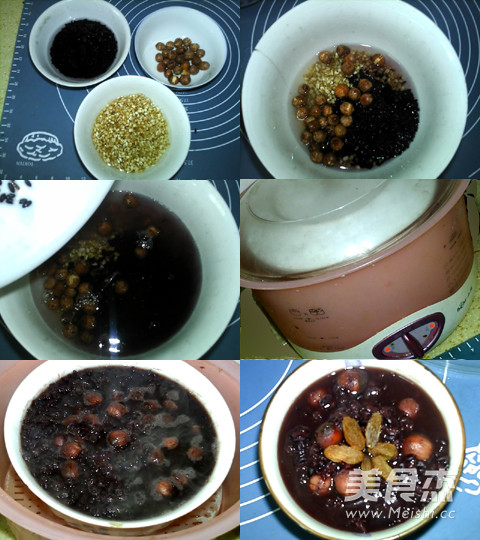 Lotus Seed, Wheat and Black Rice Porridge recipe