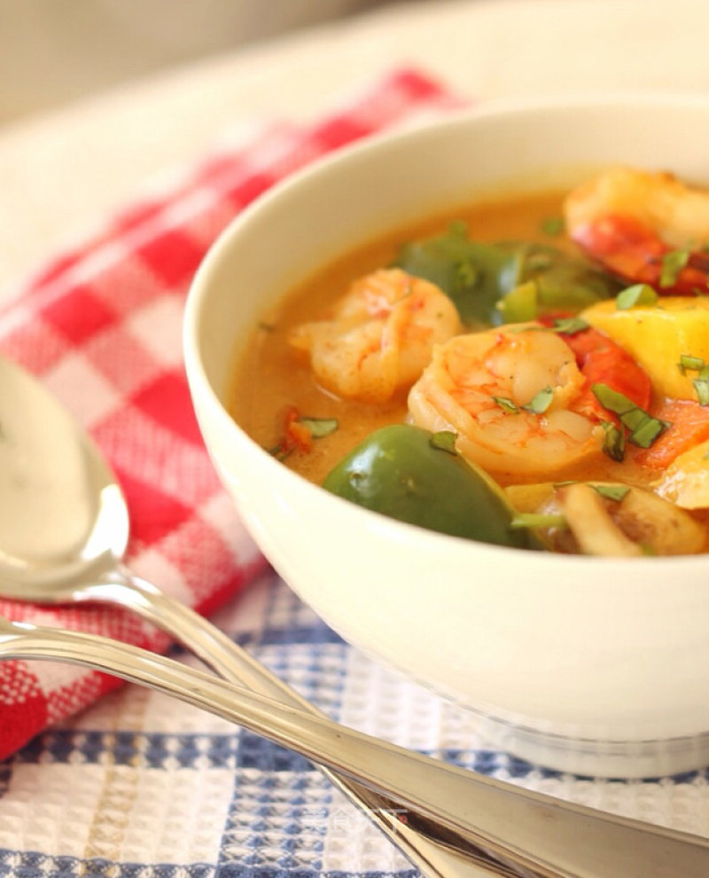 Curry Braised Shrimp and Mixed Vegetables recipe