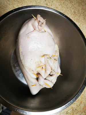 Delicious and Fishy Belly-wrapped Chicken recipe