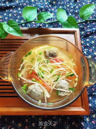 Beef Ball Enoki Mushroom Soup recipe