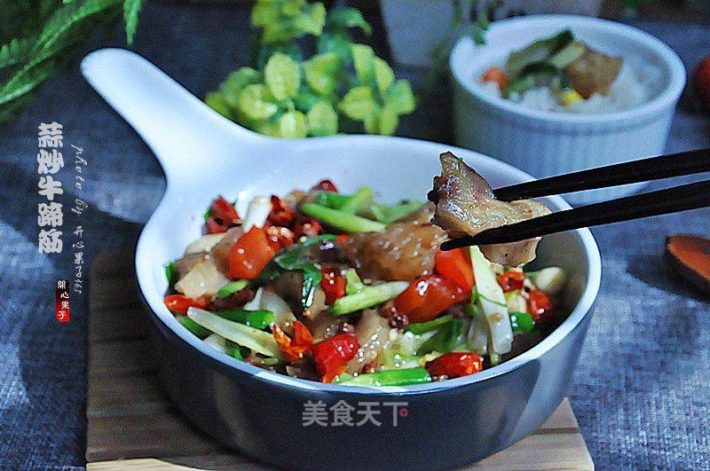 Stir-fried Beef Tendon with Garlic recipe