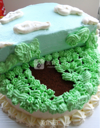 #aca烤明星大赛#jurassic Park Dinosaur Birthday Cake recipe